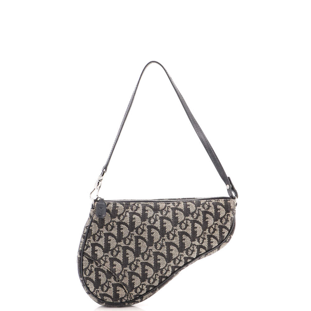 Christian Dior Mini Vintage Saddle Bag Diorissimo Canvas